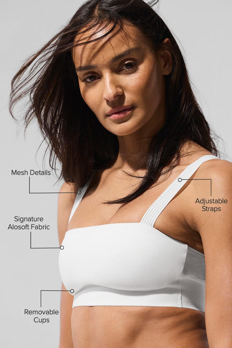 Alo Yoga Alosoft Serve It Up Bra - White