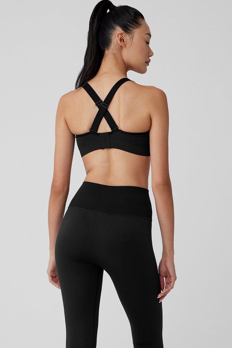 Alo Yoga Seamless Ribbed Favorite Bra - Black