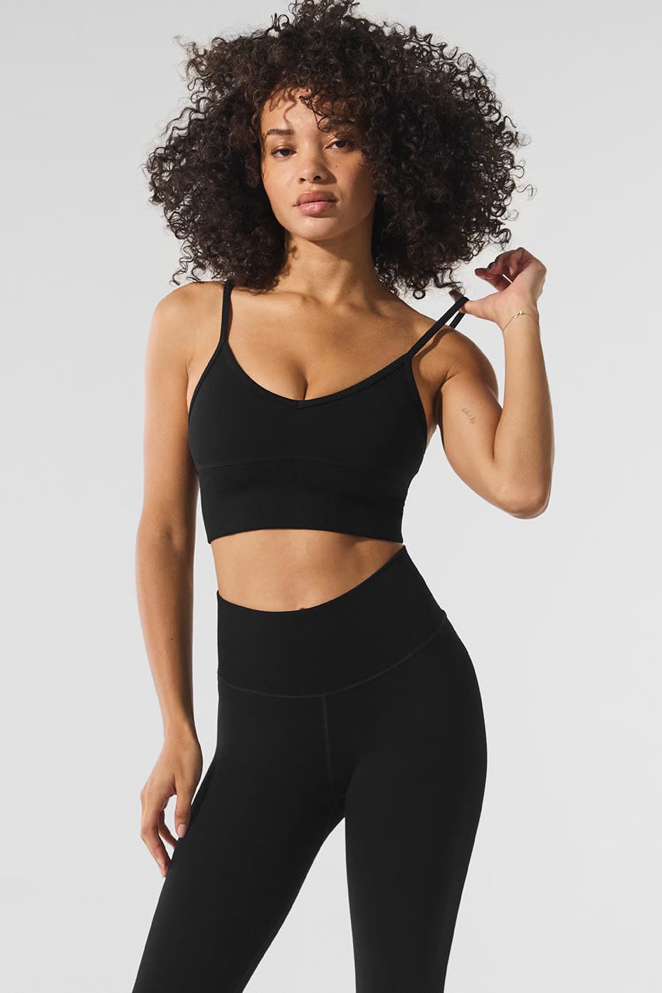 Alo Yoga Seamless Winter Warm Plush Delight Bra - Black