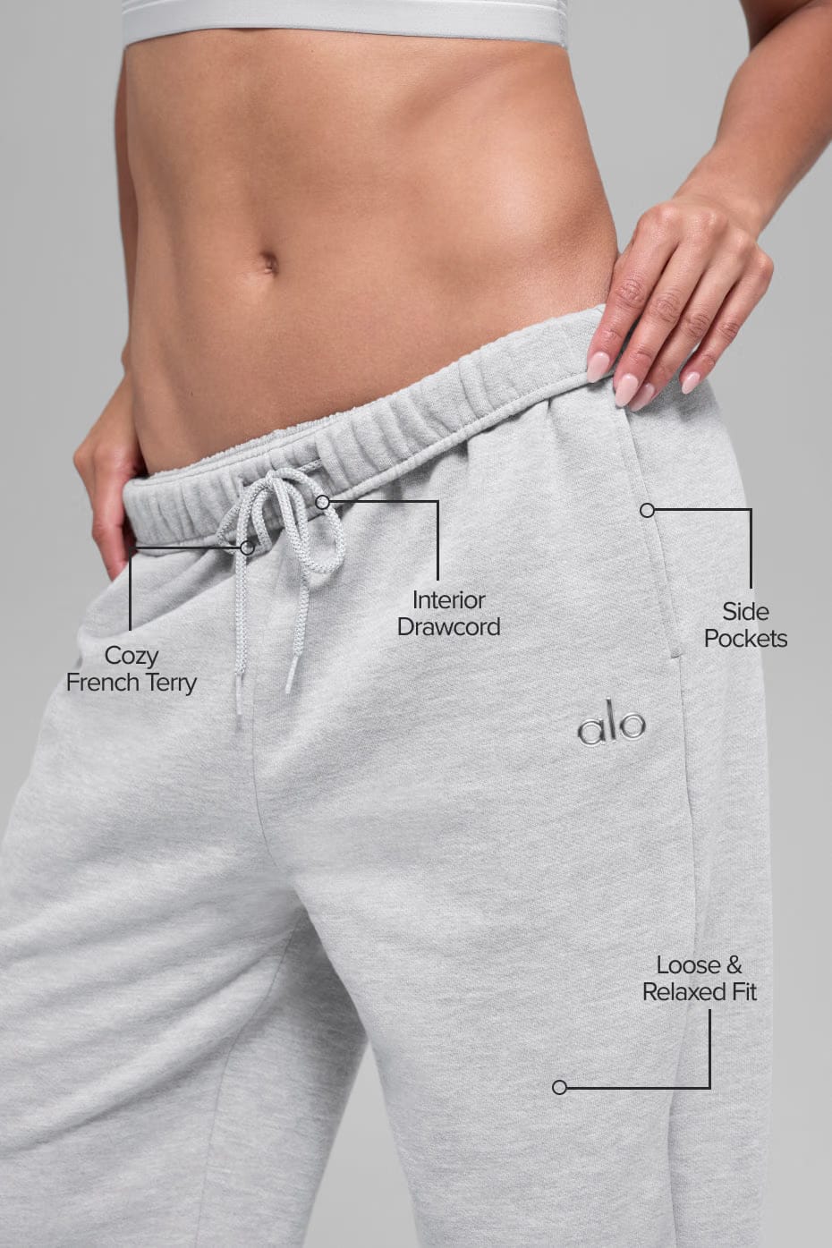 Alo Yoga Accolade Straight Leg Sweatpant - Athletic Heather Grey