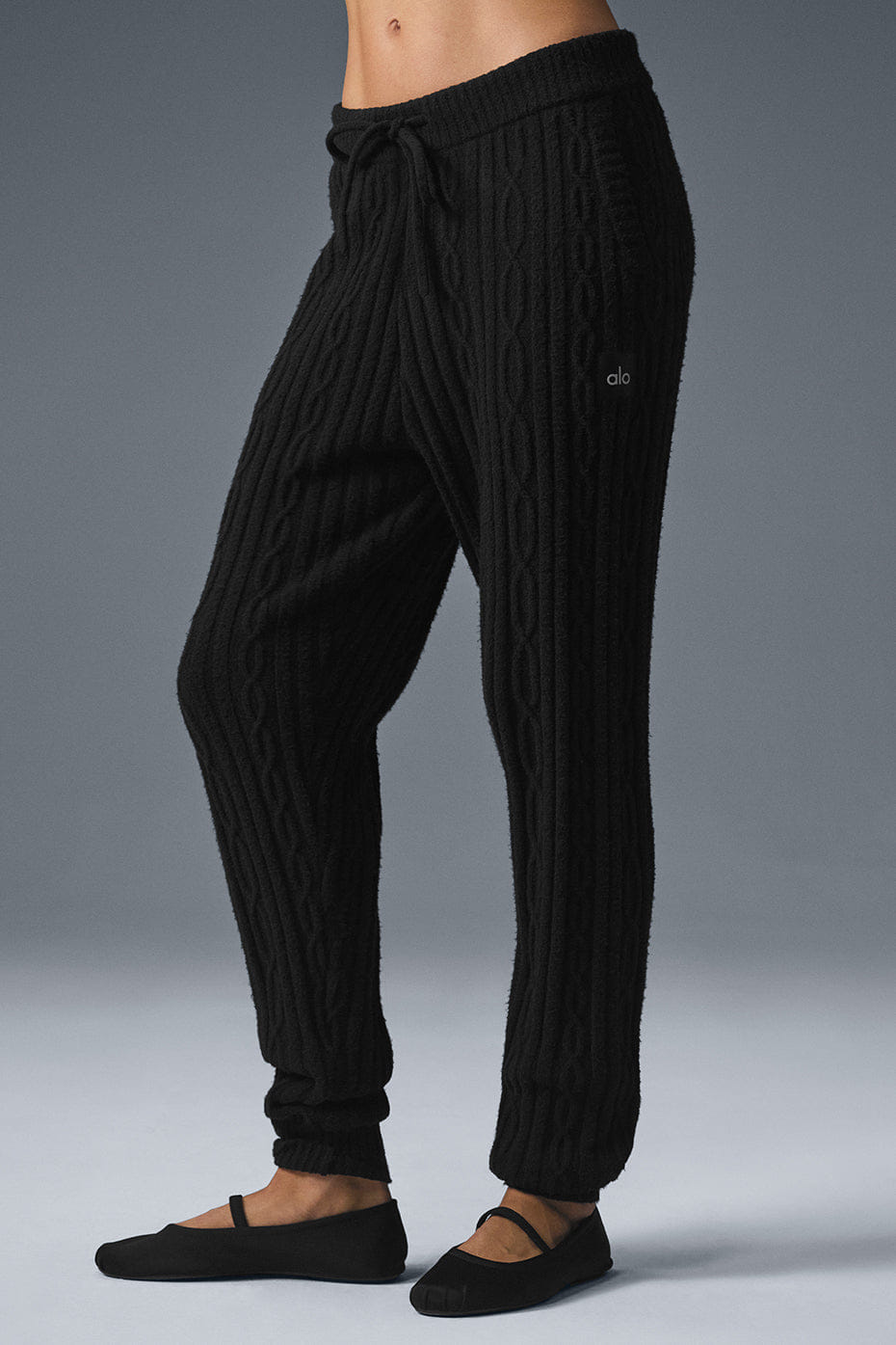 Alo Yoga Cable Knit Winter Bliss Pant - Black