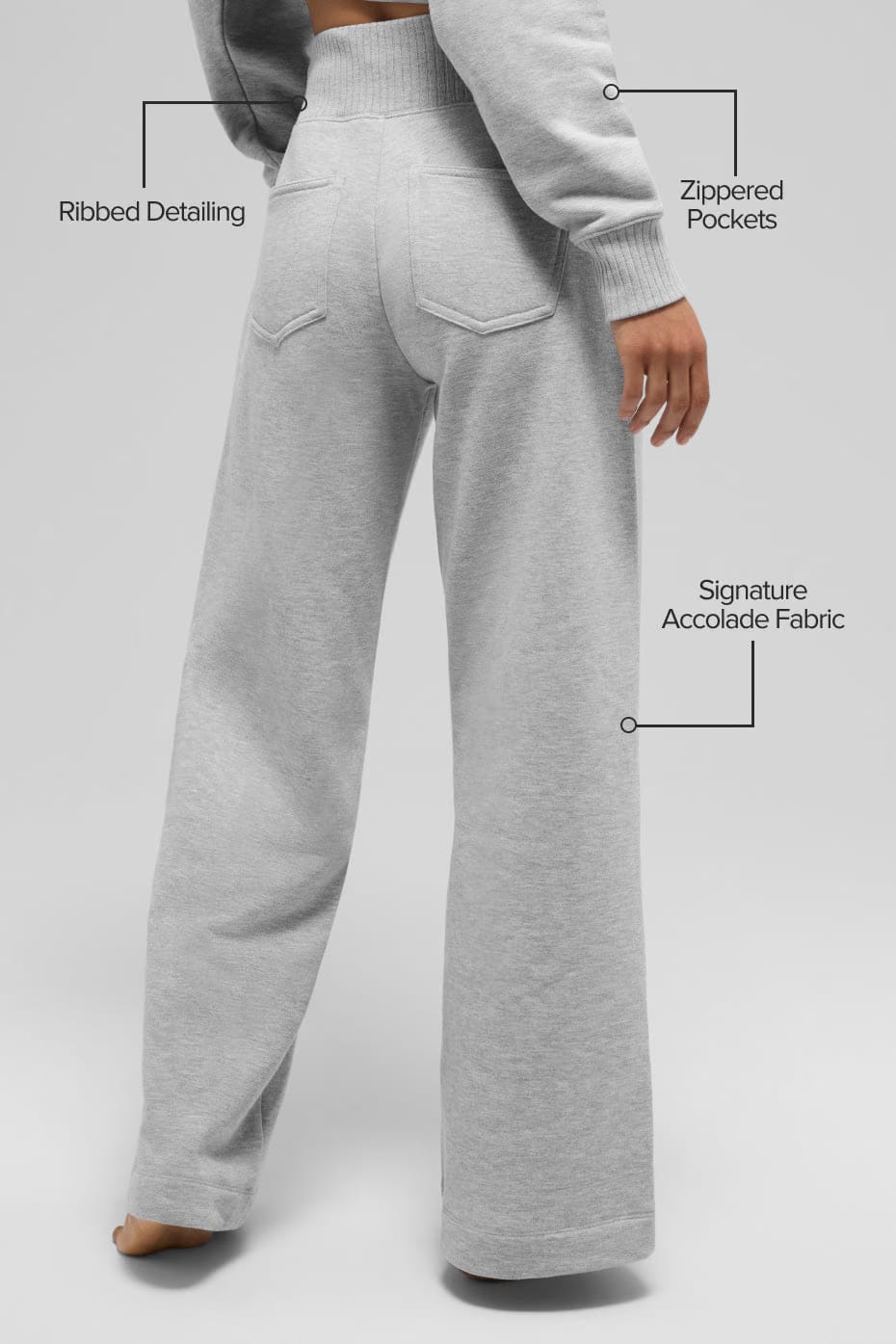 Alo Yoga Serenity Wide Leg Sweatpant - Athletic Heather Grey