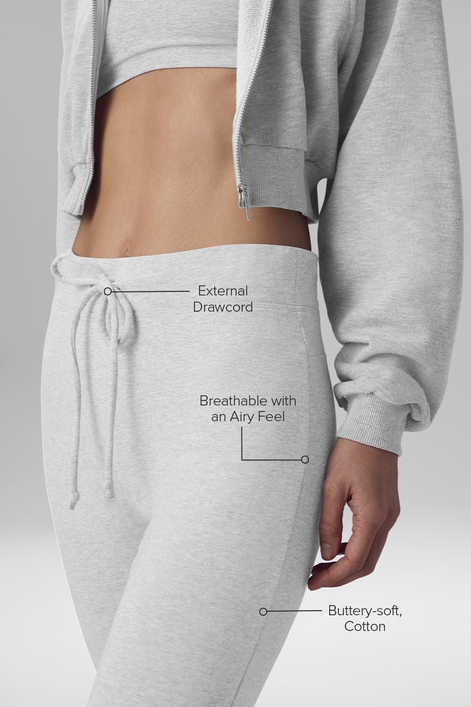 Alo Yoga Sway Bootcut Sweatpant - Athletic Heather Grey