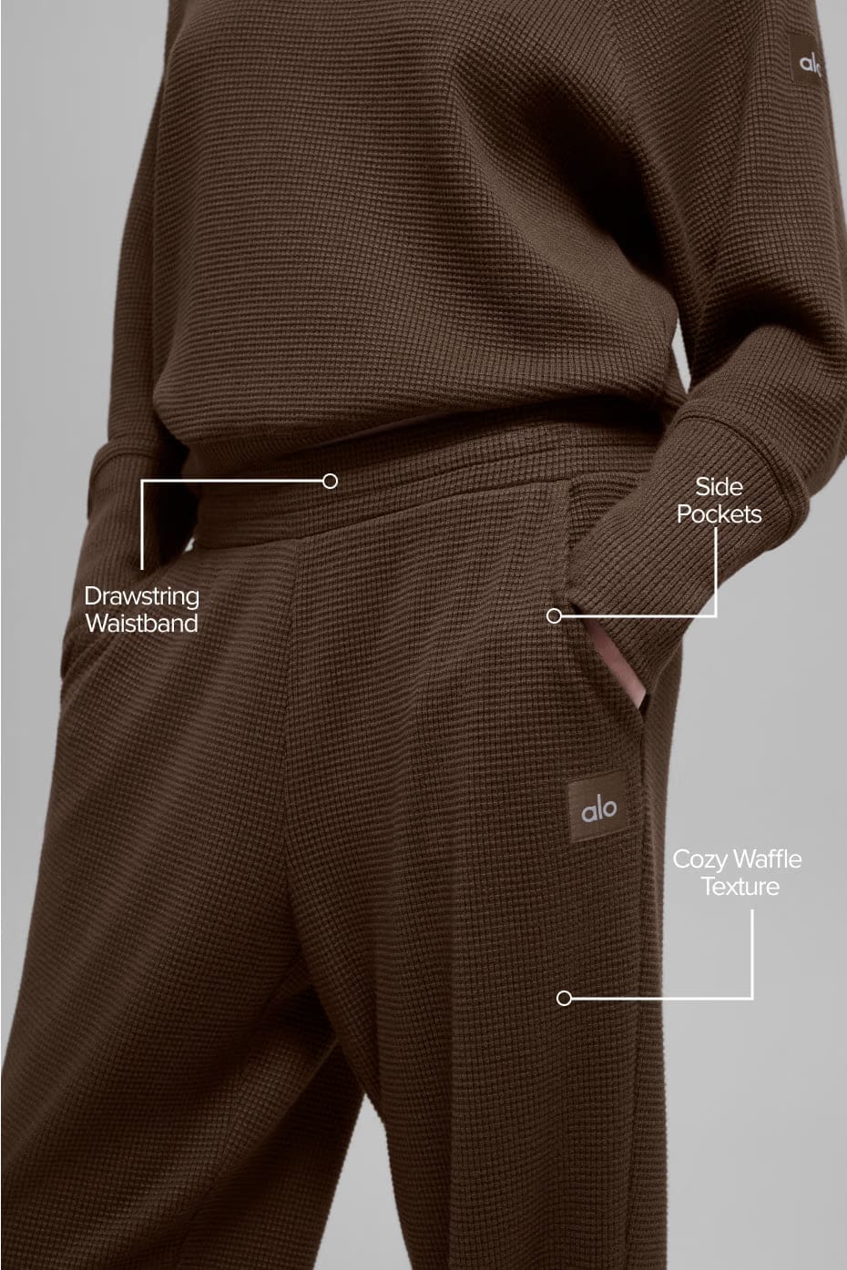 Alo Yoga Waffle Weekend Escape Jogger - Espresso