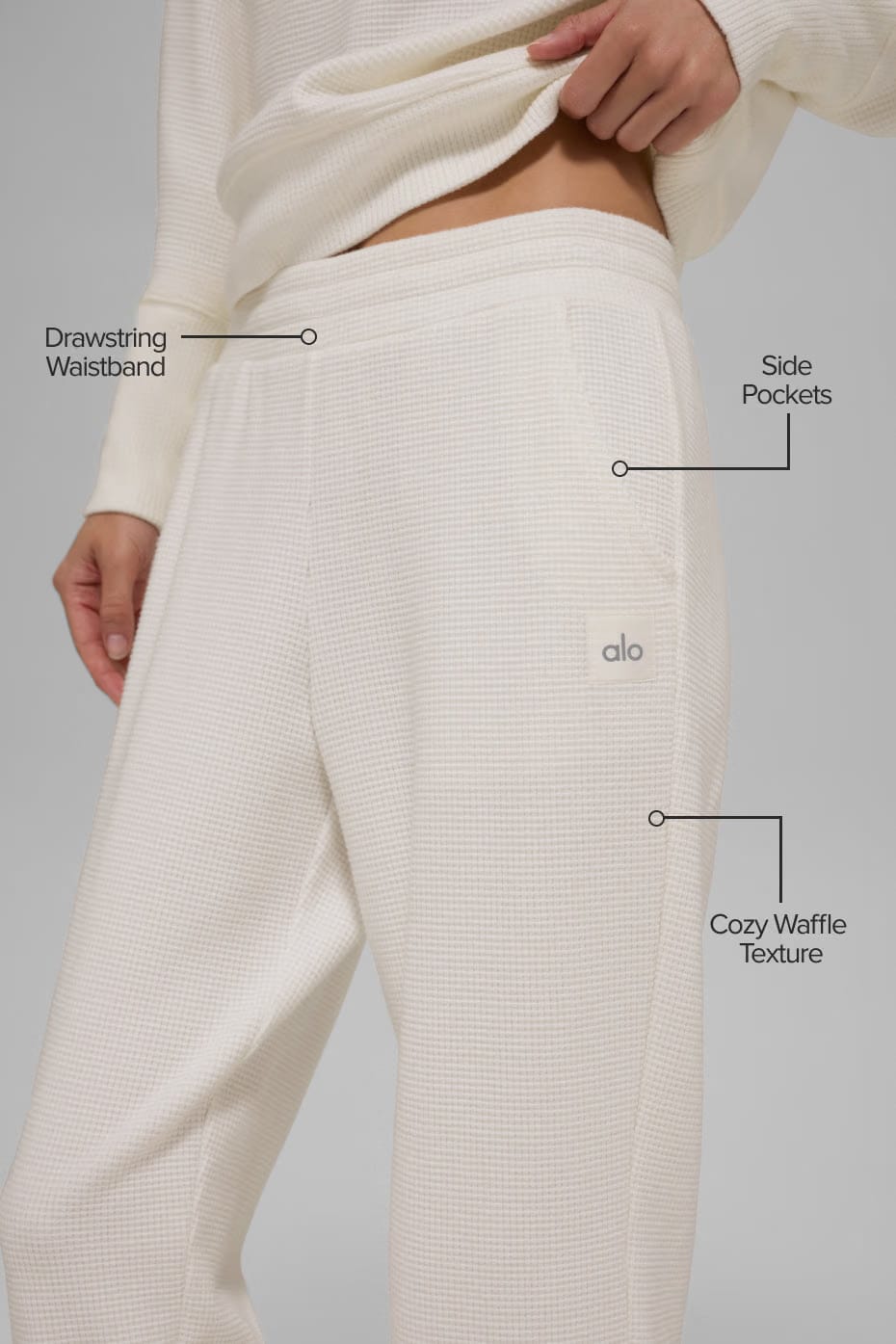 Alo Yoga Waffle Weekend Escape Jogger - Ivory