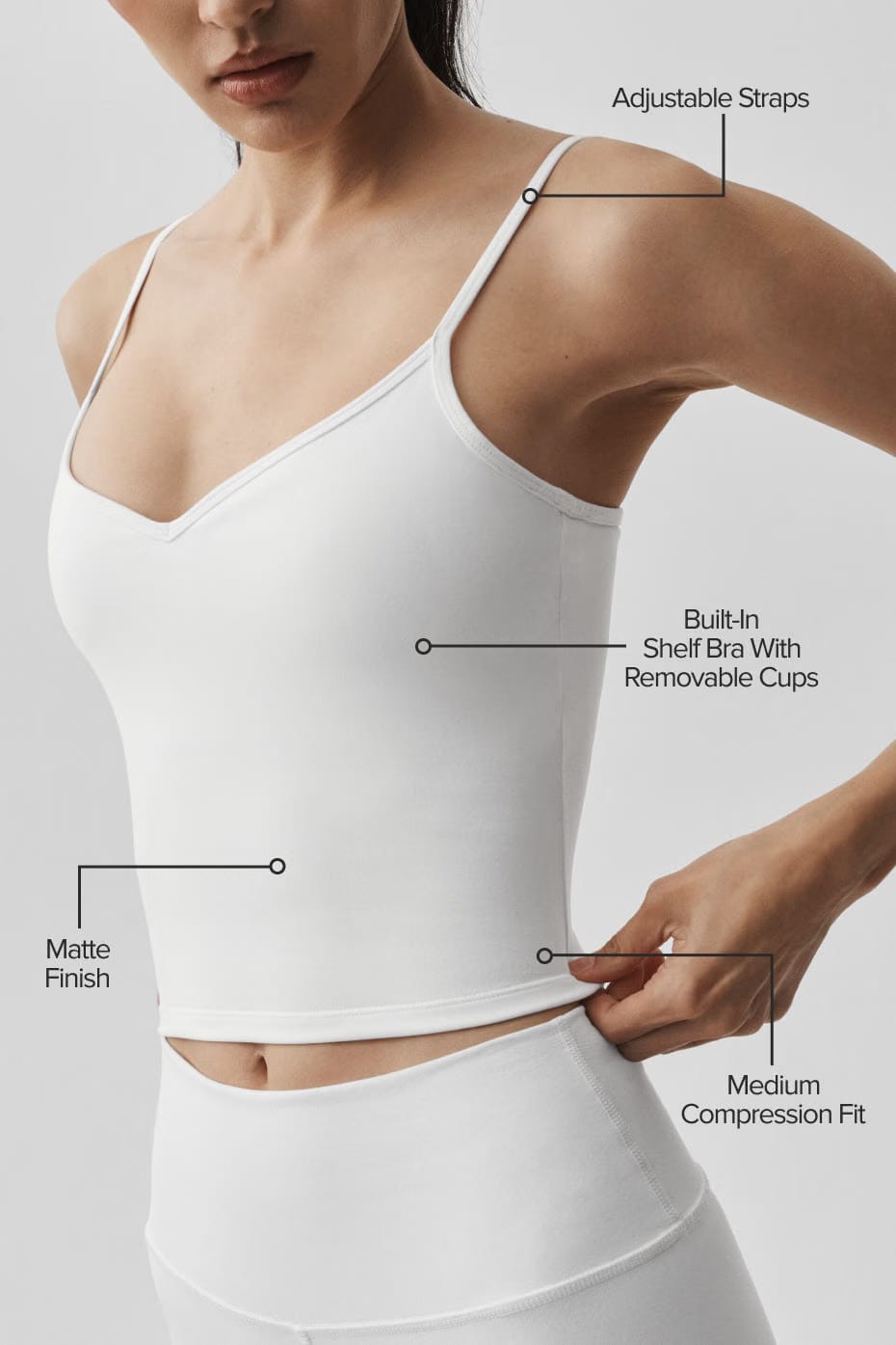 Alo Yoga Airbrush Refined Bra Tank - White