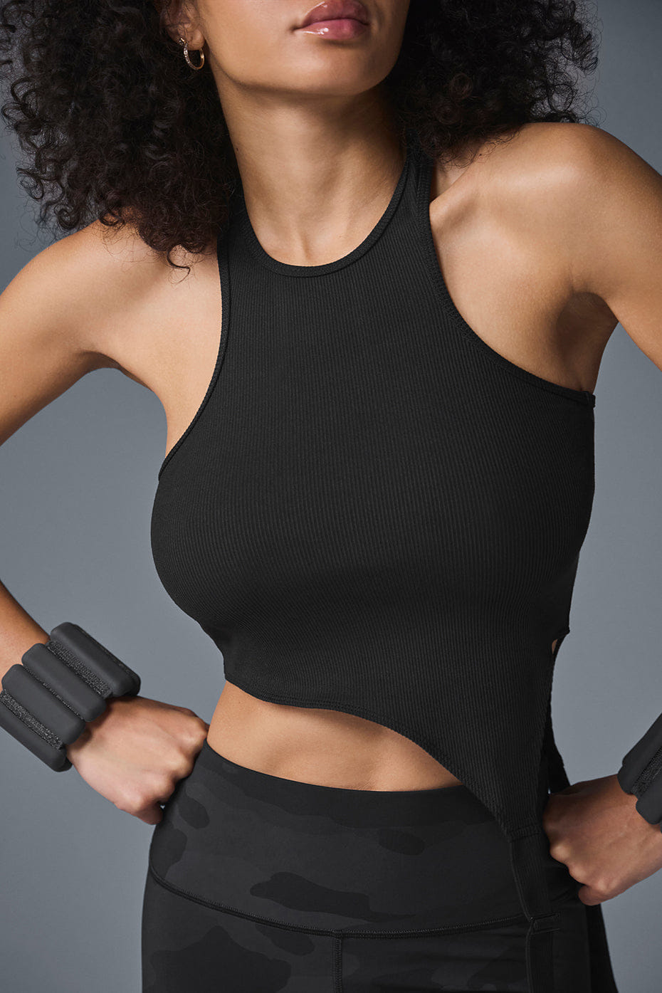 Alo Yoga Alosoft Ribbed Revelation Tank - Black