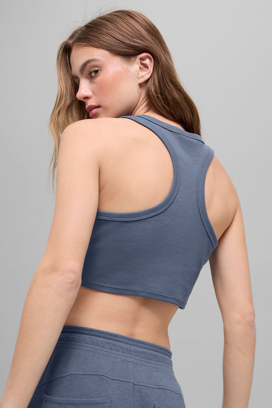 Alo Yoga Aspire Tank - Bluestone/White