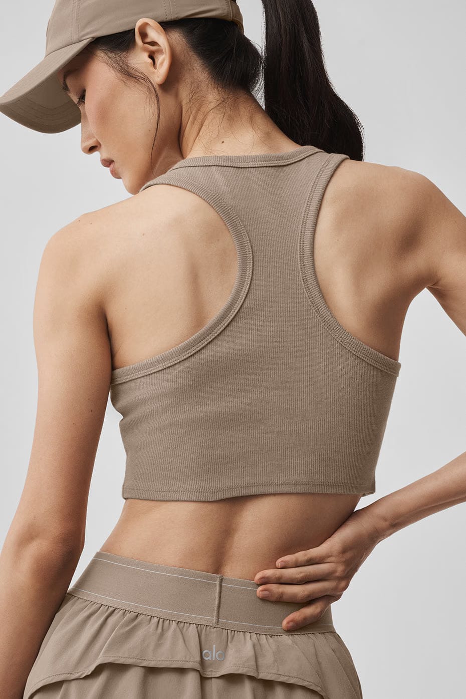 Alo Yoga Aspire Tank - Gravel/White