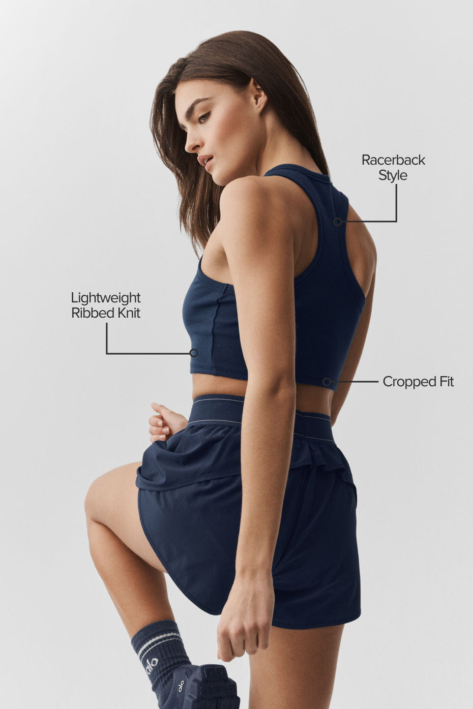 Alo Yoga Aspire Tank - Navy/White