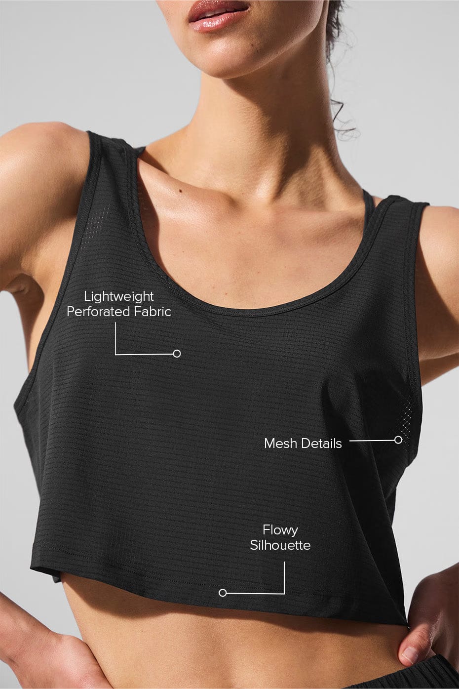 Alo Yoga Cropped Sport Star Tank - Black