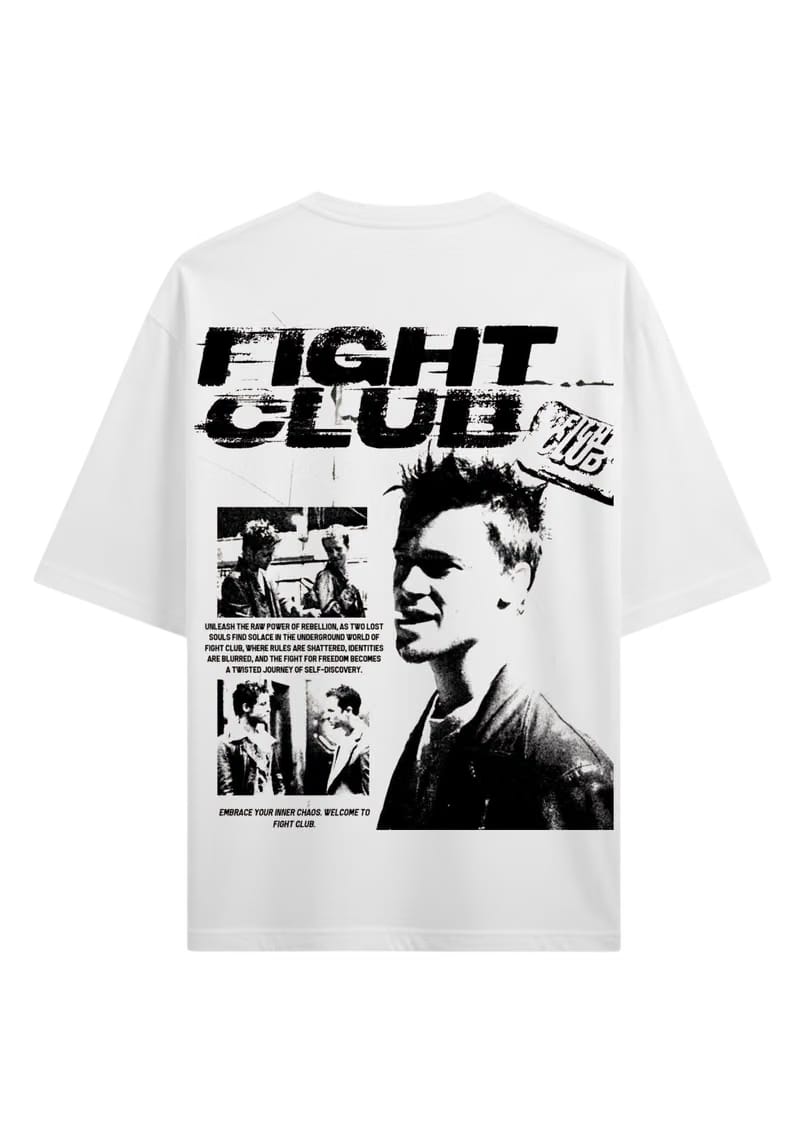 Be Autyst Fight Club Tshirt - White Price in India | Culture Circle