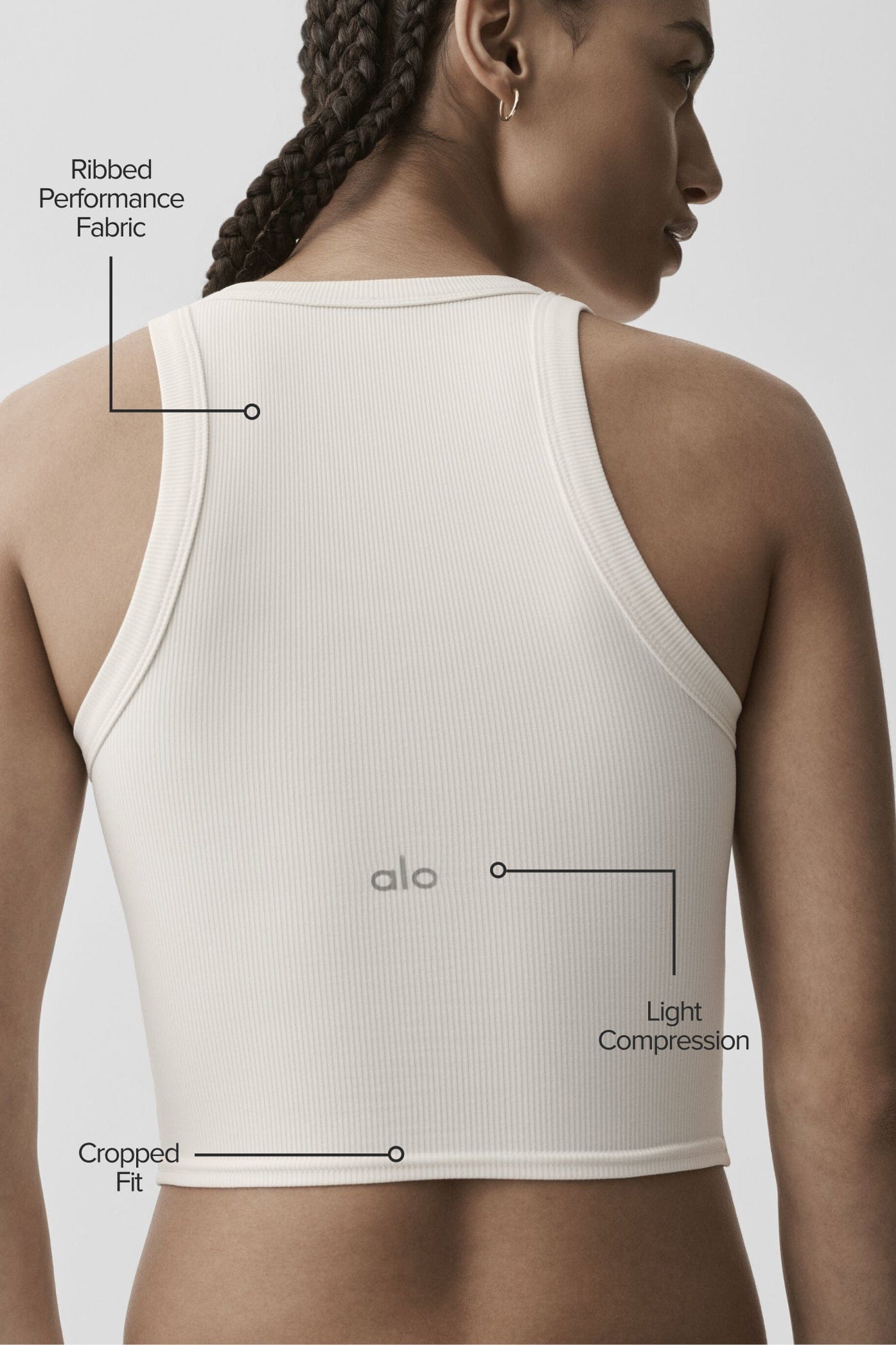 Alo Yoga Goddess Ribbed Go-To Tank - Ivory