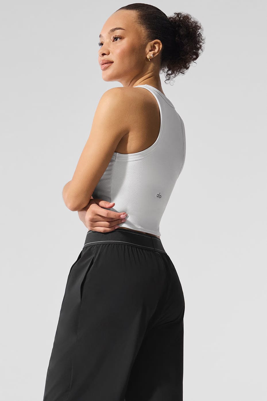 Alo Yoga Goddess Ribbed Go-To Tank - White
