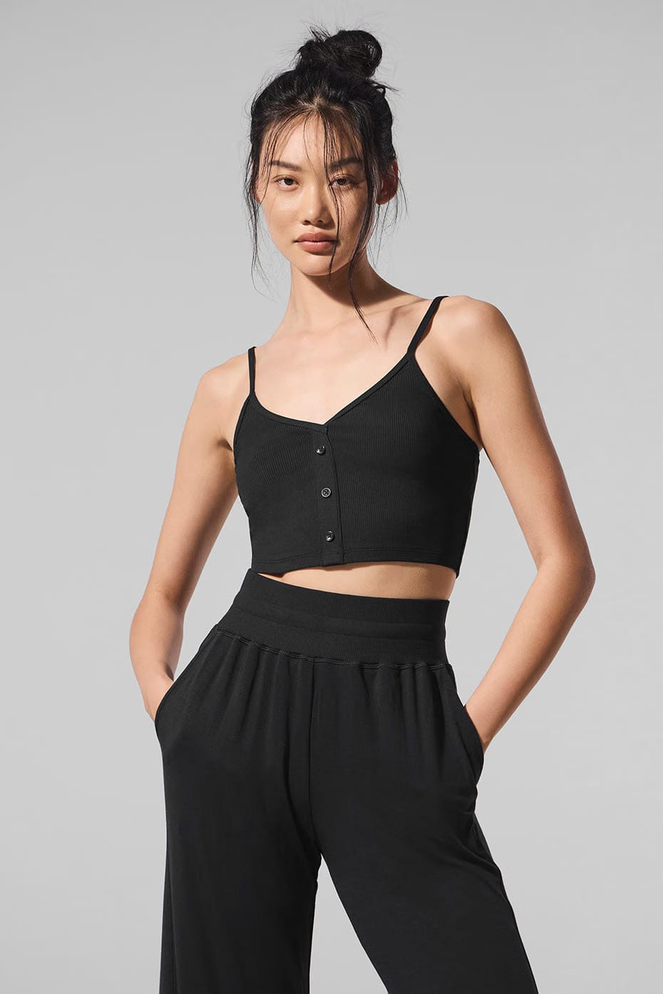 Alo Yoga Ribbed Delicate Lounge Tank - Black