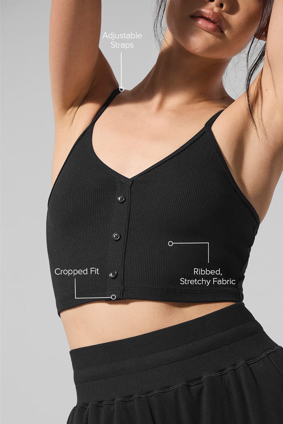 Alo Yoga Ribbed Delicate Lounge Tank - Black