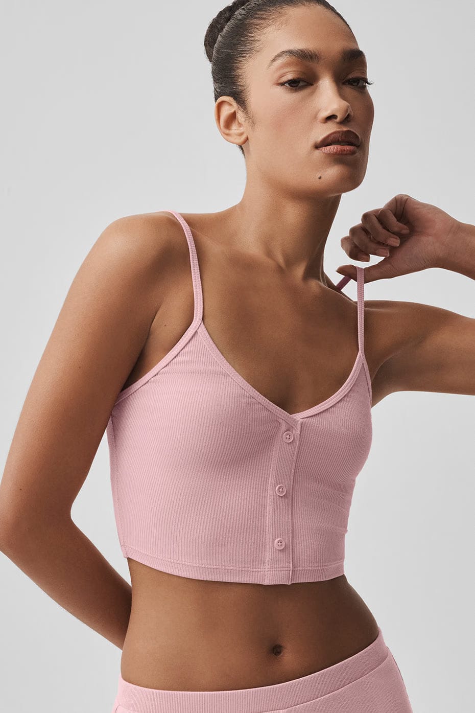 Alo Yoga Ribbed Delicate Lounge Tank - Vintage Pink