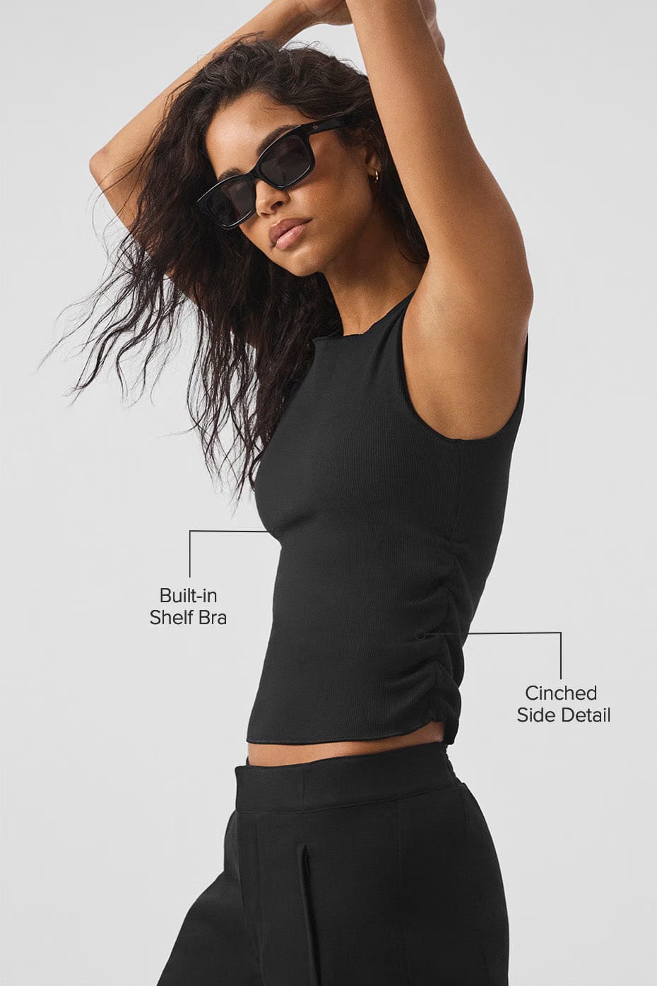 Alo Yoga Ribbed En Pointe Tank - Black