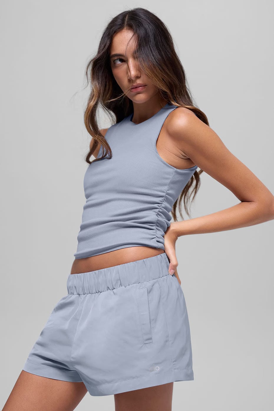 Alo Yoga Ribbed En Pointe Tank - Winter Frost