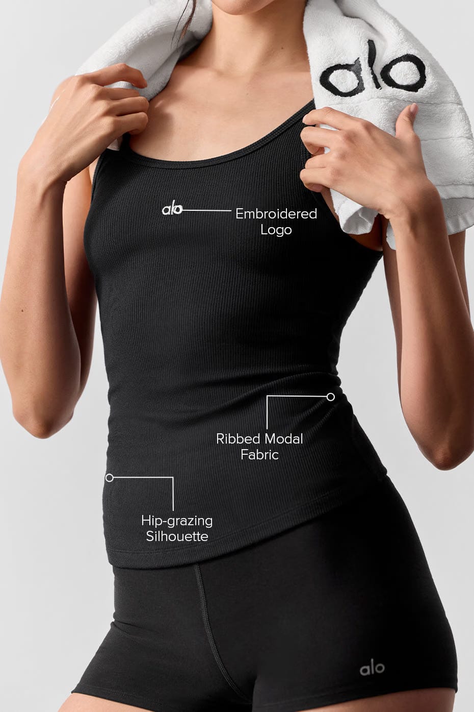 Alo Yoga Ribbed Prosper Tank - Black