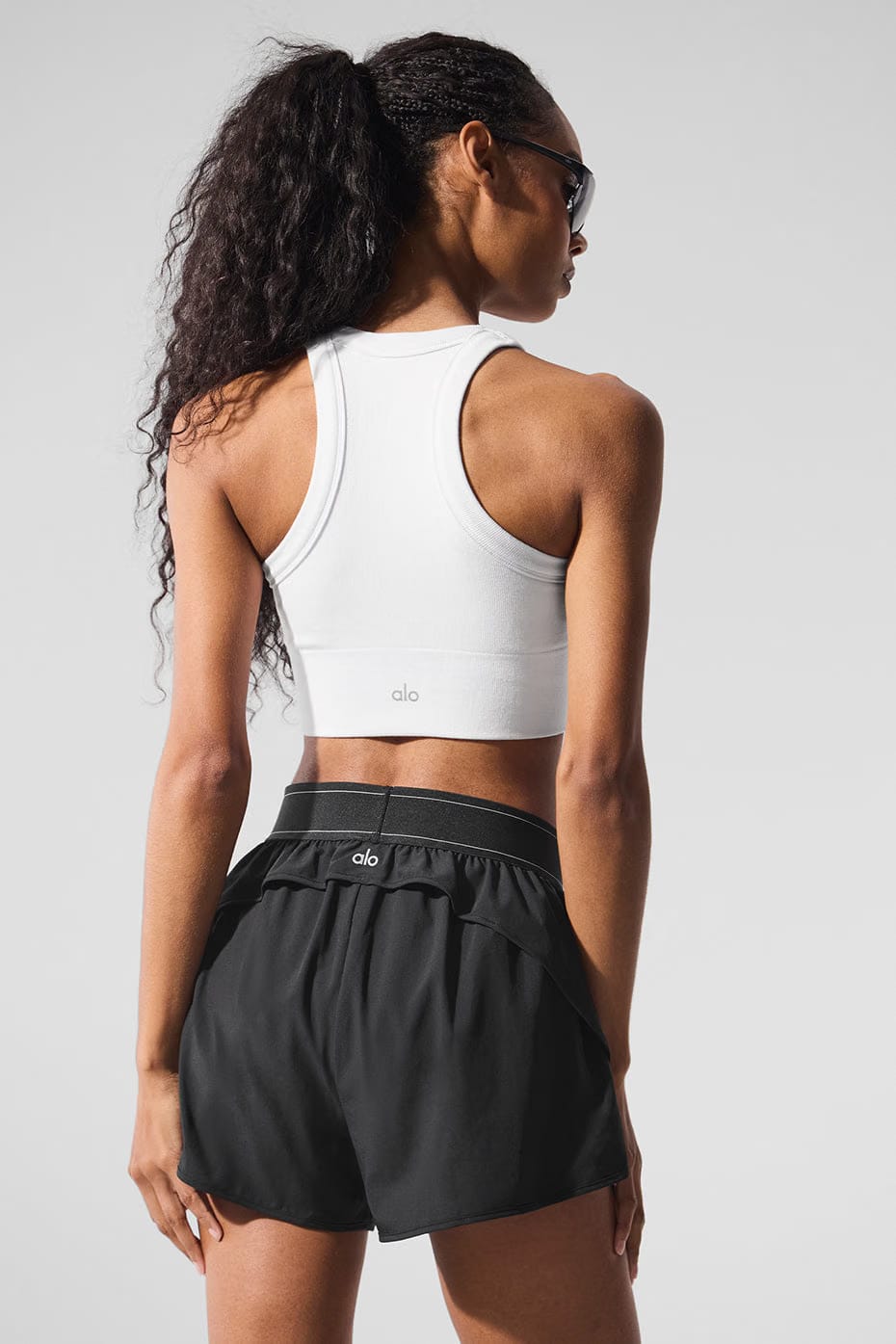 Alo Yoga Seamless Delight High Neck Bra - White