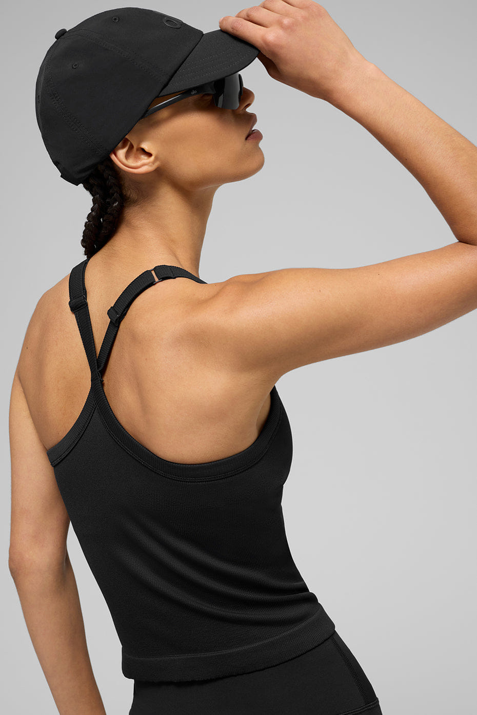 Alo Yoga Seamless Ribbed Favorite Full Length Bra Tank - Black