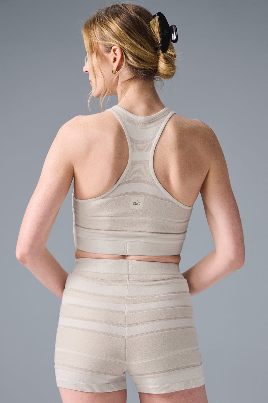 Alo Yoga Sport Play Knit Bra - Ivory/Alabaster
