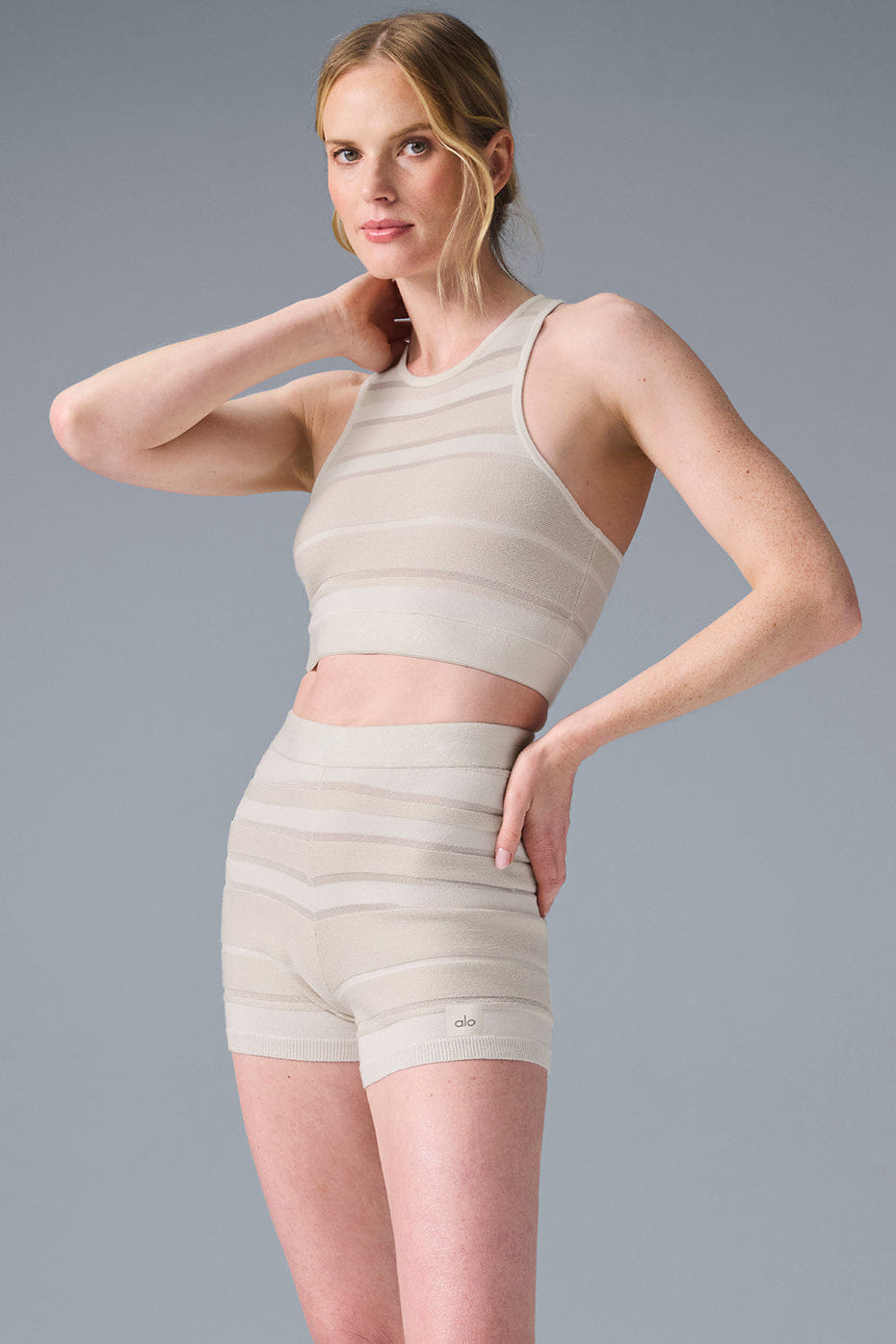 Alo Yoga Sport Play Knit Bra - Ivory/Alabaster