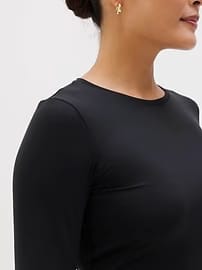 Athleta BodyMove Crew Neck Long Sleeve Top - Black (Black)
