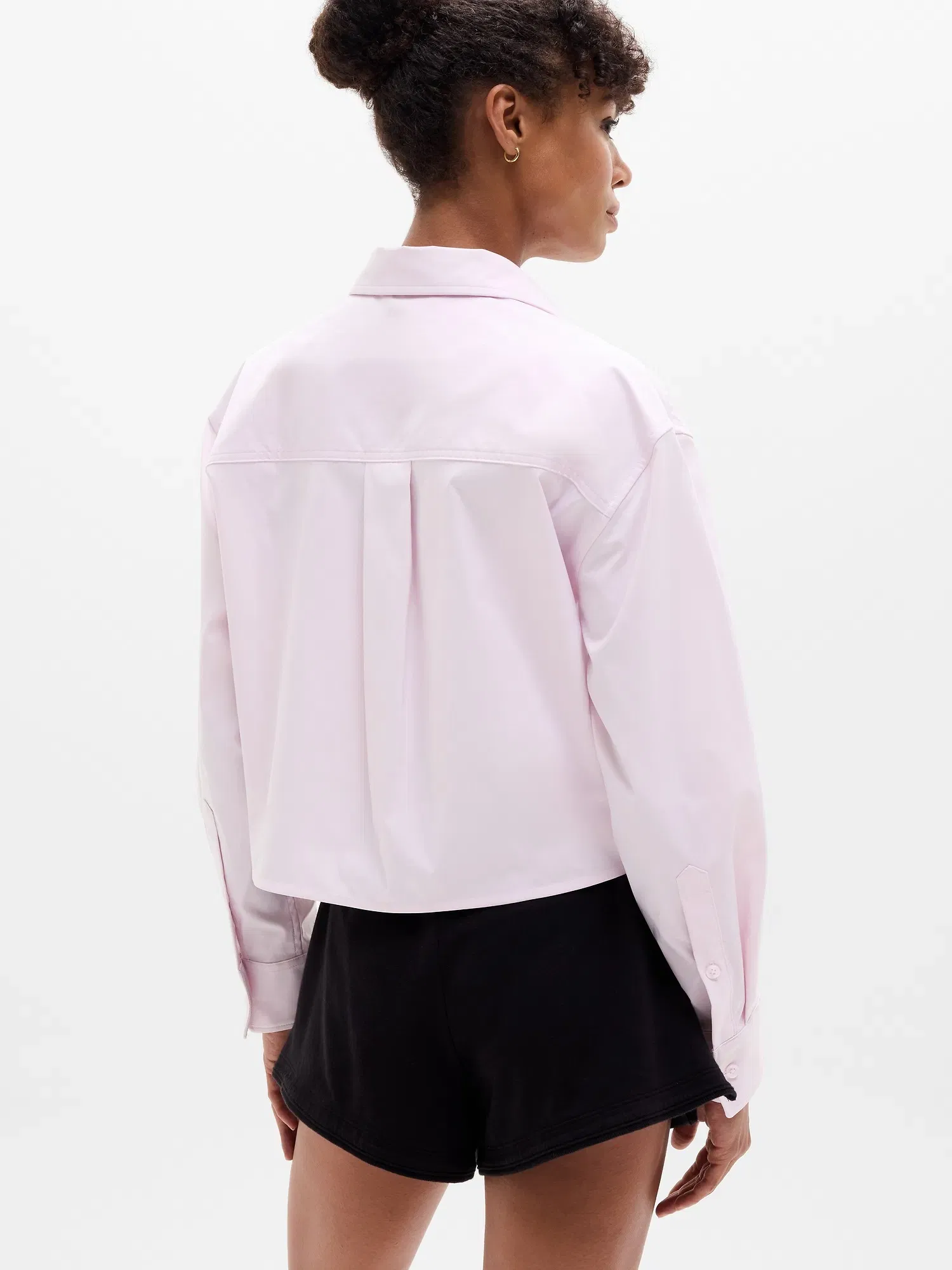 Athleta Midday Cropped Poplin Shirt - Pink (Ballet)