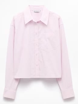 Athleta Midday Cropped Poplin Shirt - Pink (Ballet)