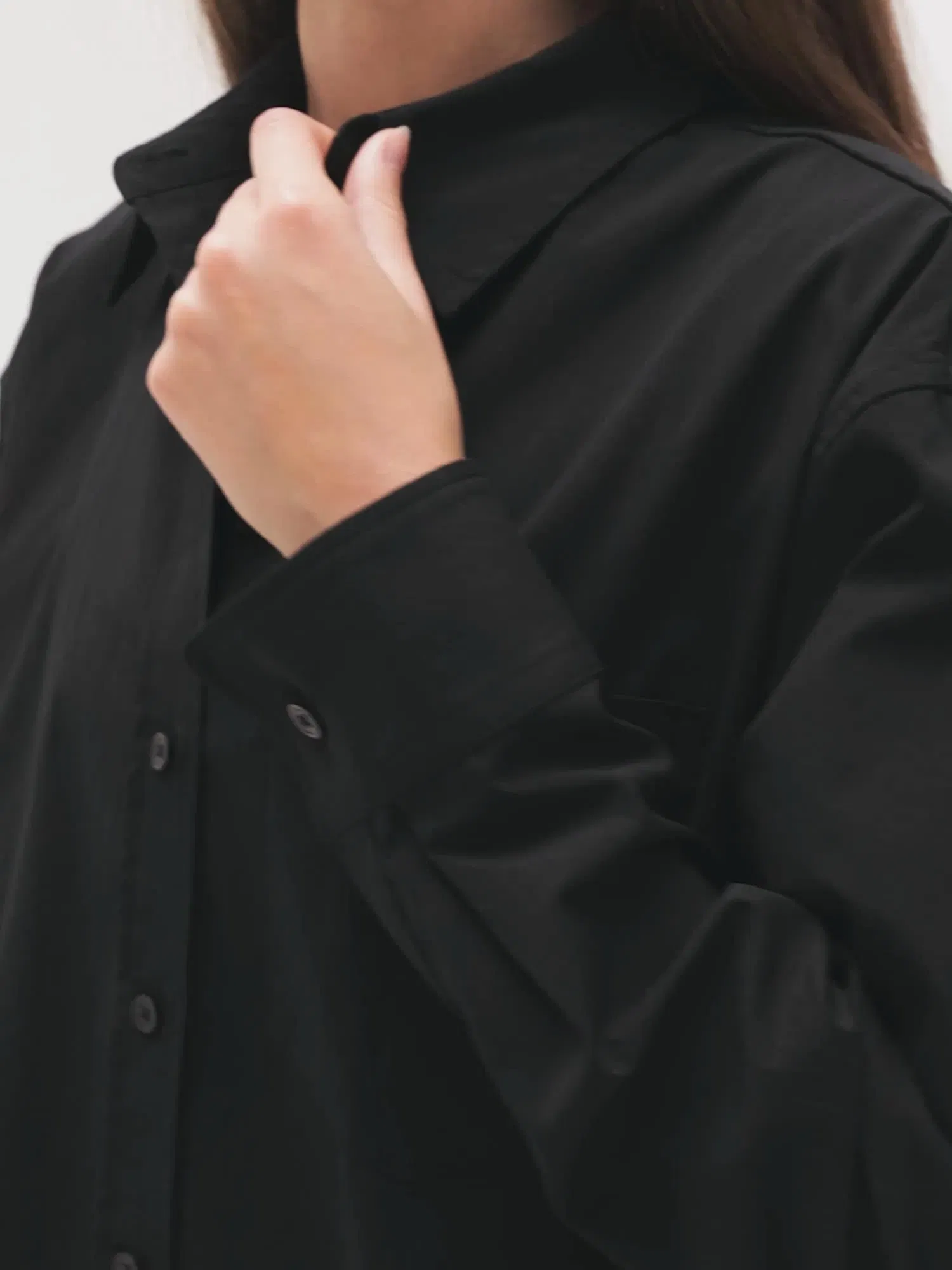 Athleta Midday Oversized Poplin Shirt - Black (Black)