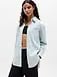 Athleta Midday Oversized Poplin Shirt - Green (Current/Bright White)