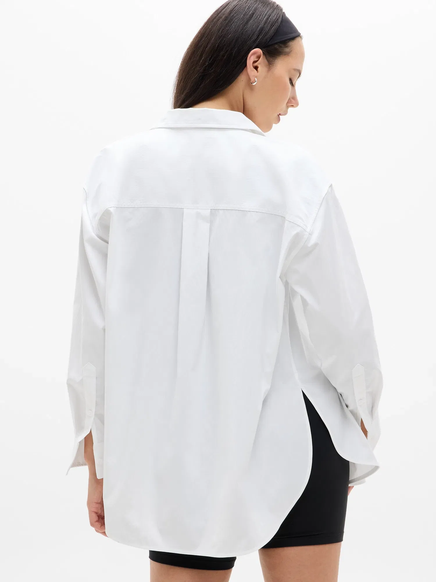 Athleta Midday Oversized Poplin Shirt - White (Bright White)