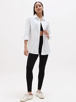 Athleta Midday Oversized Poplin Shirt - White (Bright White)