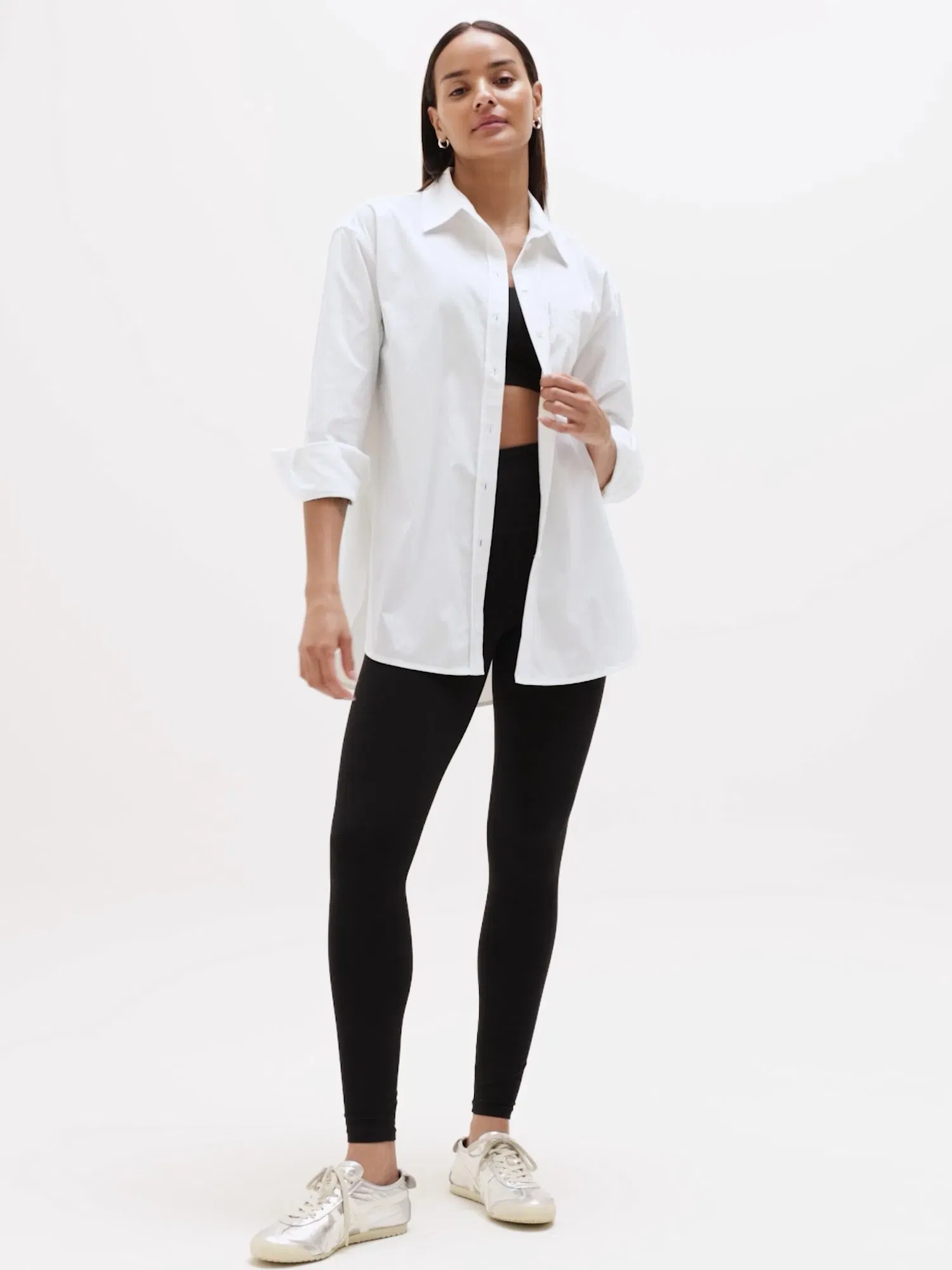 Athleta Midday Oversized Poplin Shirt - White (Bright White)