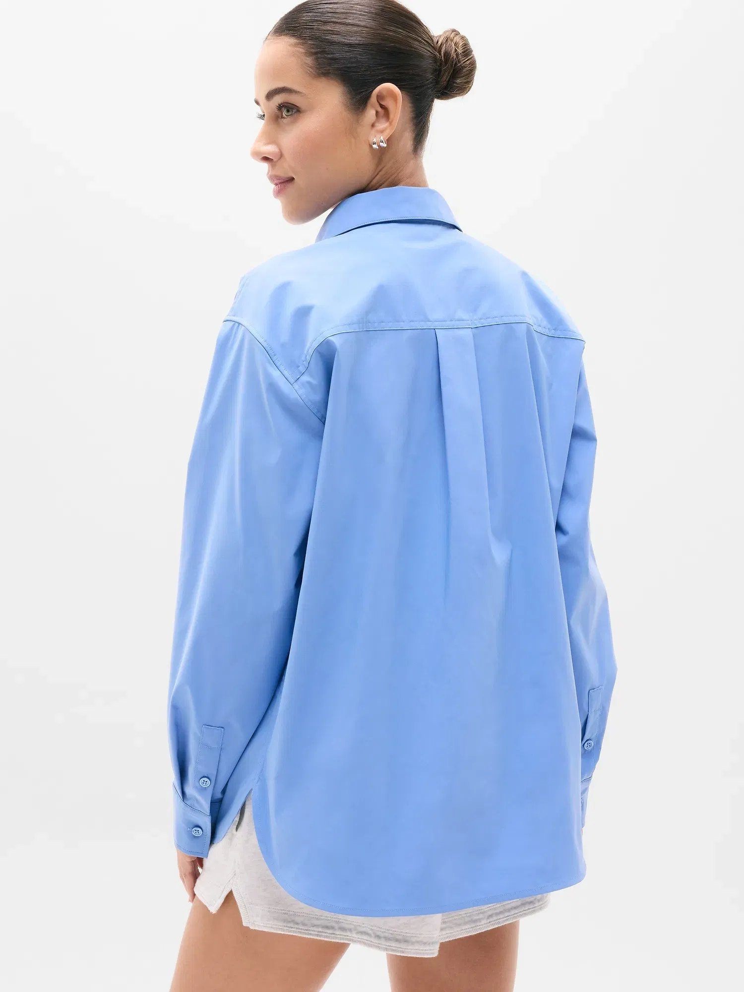Athleta Midday Relaxed Poplin Shirt - Blue (Waterfall)