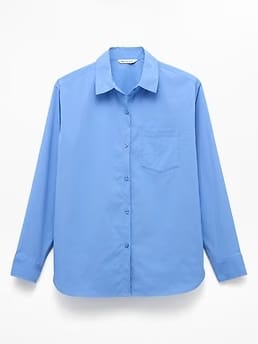 Athleta Midday Relaxed Poplin Shirt - Blue (Waterfall)