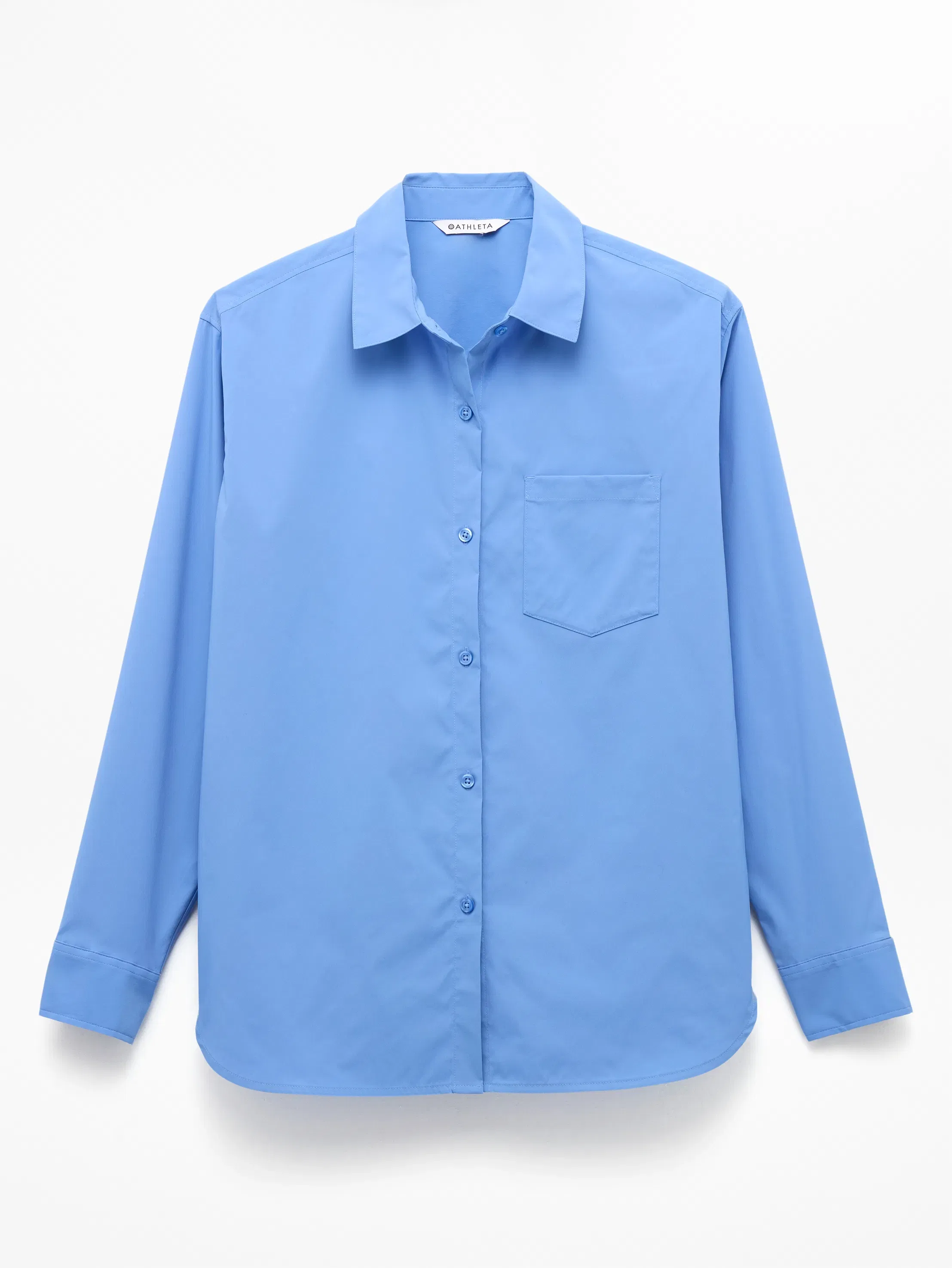 Athleta Midday Relaxed Poplin Shirt - Blue (Waterfall)