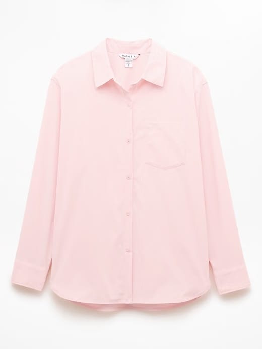 Athleta Midday Relaxed Poplin Shirt - Pink (Pink Sand)