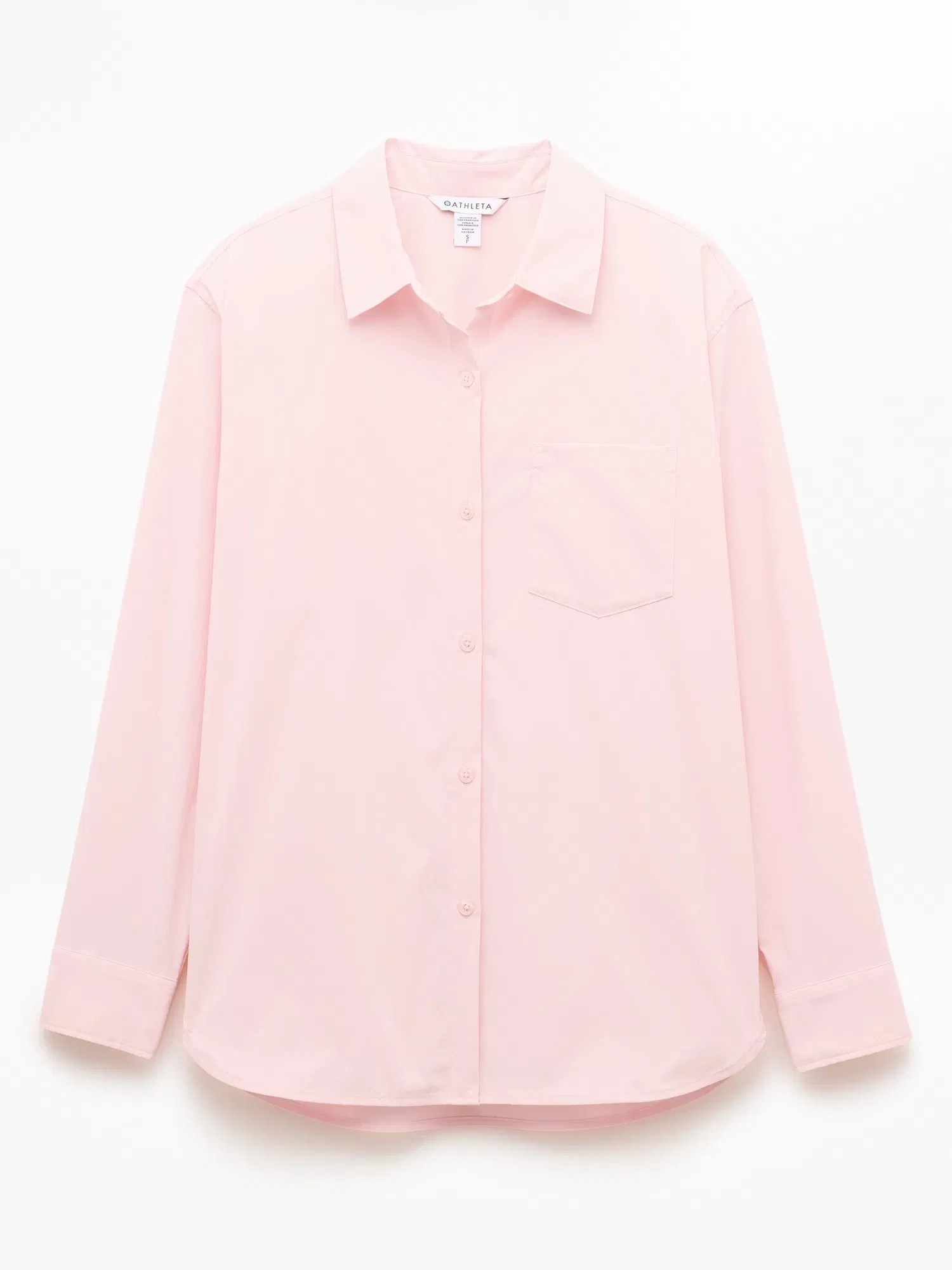 Athleta Midday Relaxed Poplin Shirt - Pink (Pink Sand)