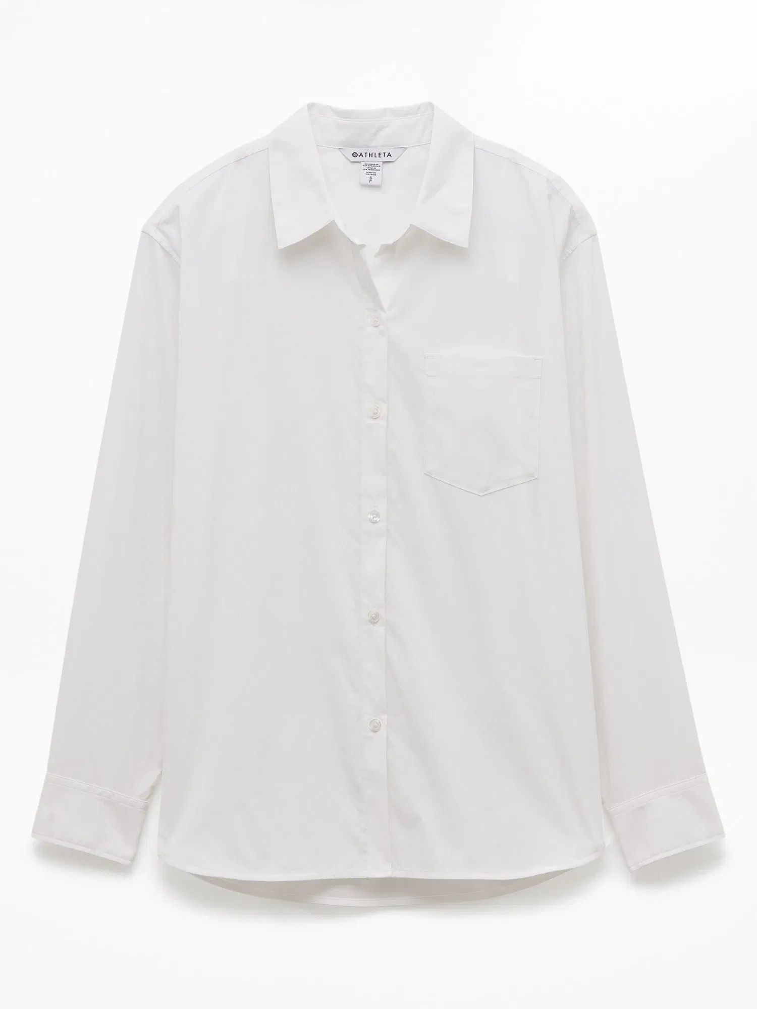 Athleta Midday Relaxed Poplin Shirt - White (Bright White)