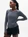 Athleta Momentum Flex Top - Gray (Slate Mini Stripe)