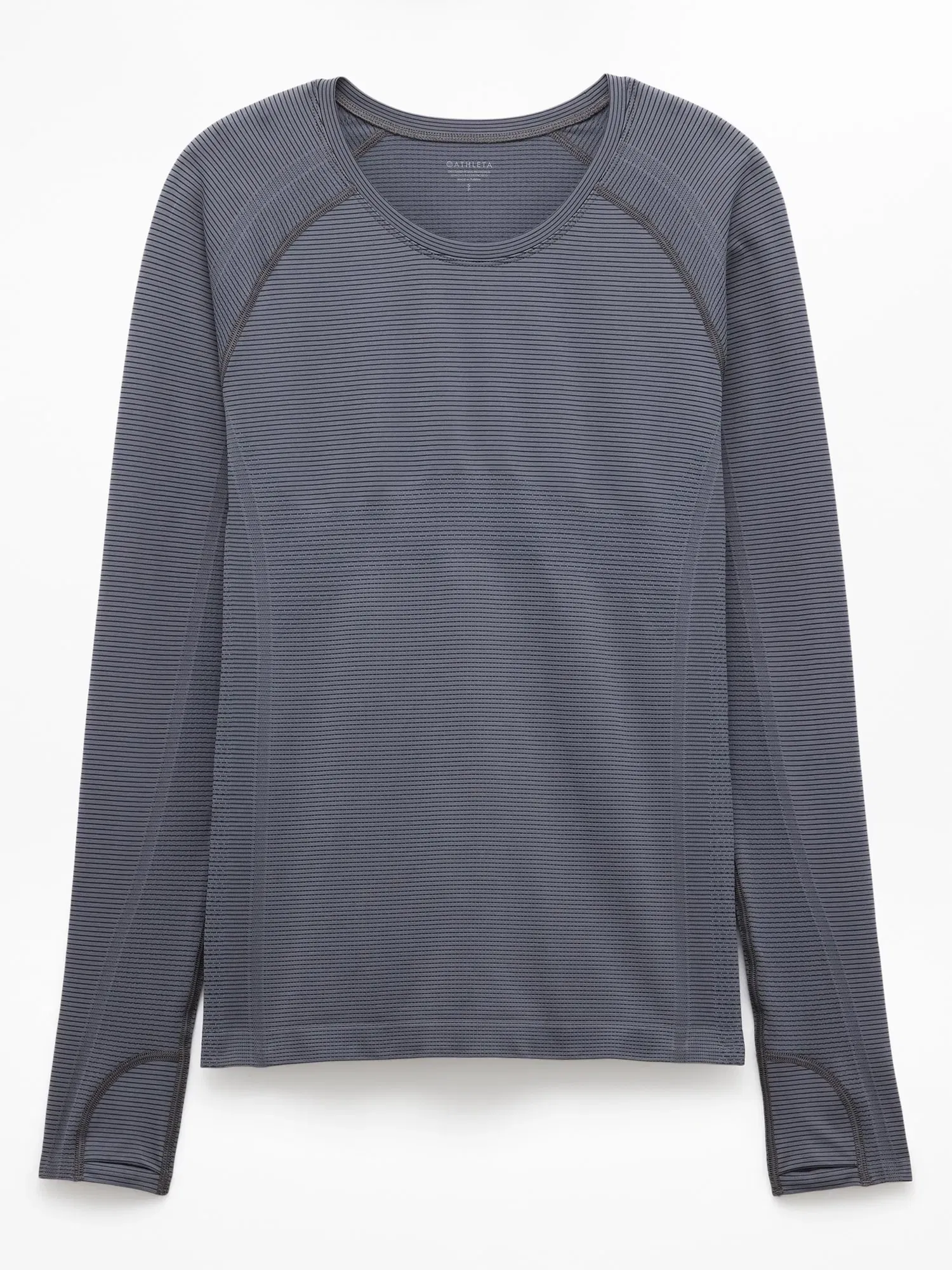Athleta Momentum Flex Top - Gray (Slate Mini Stripe)