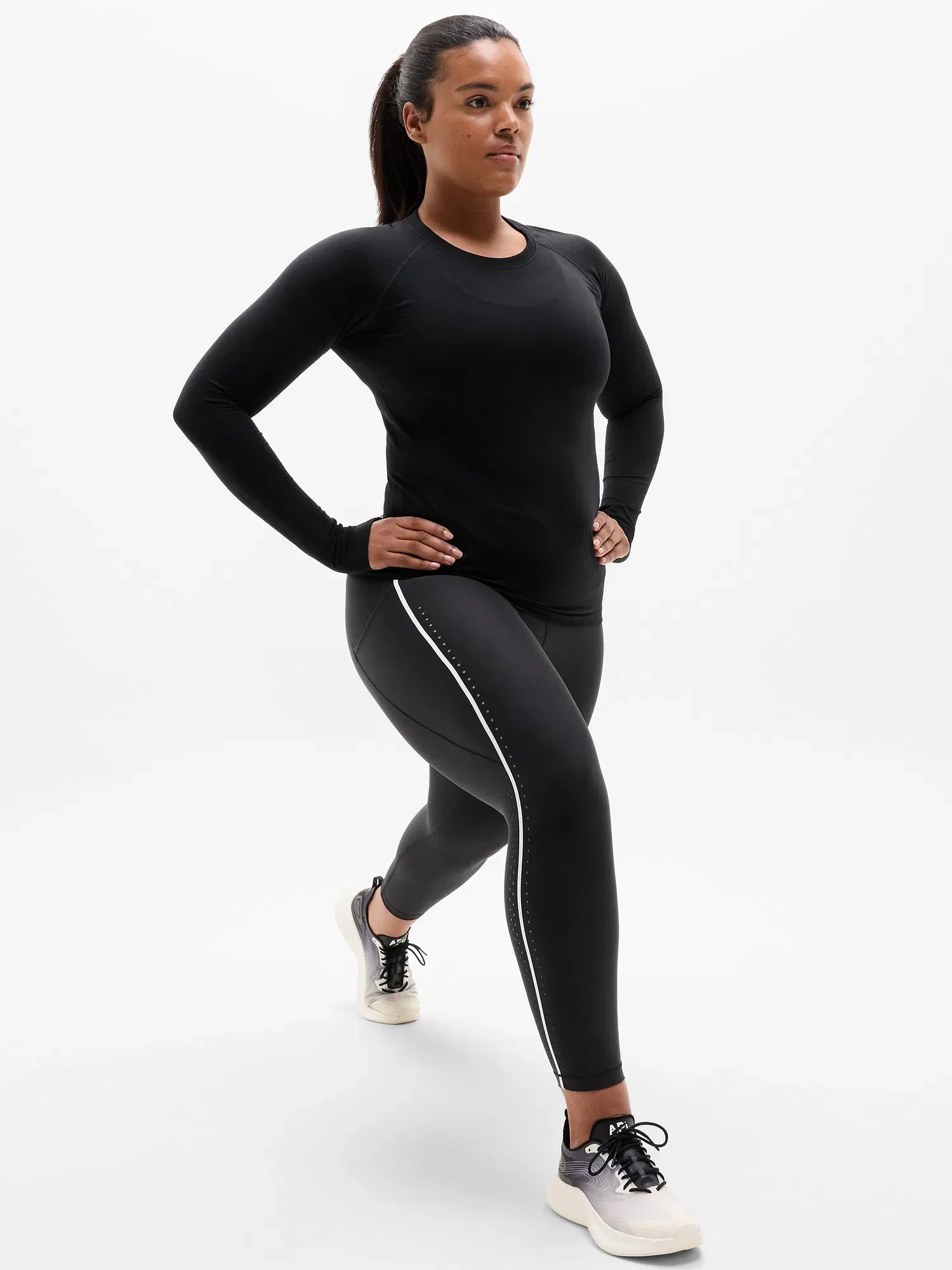Athleta Momentum Seamless Top - Black (Black)
