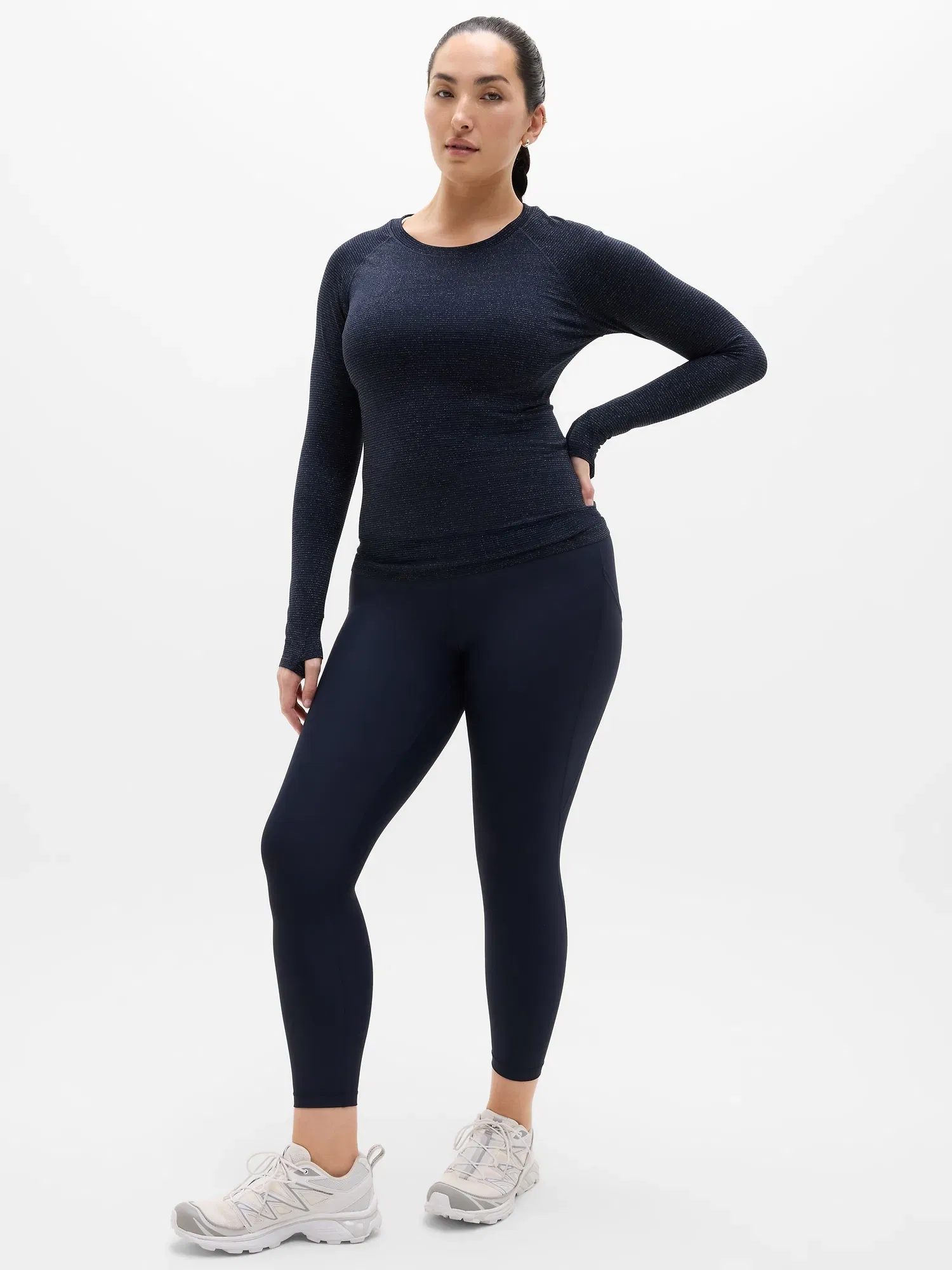 Athleta Momentum Seamless Top - Blue (Eclipse Shine)