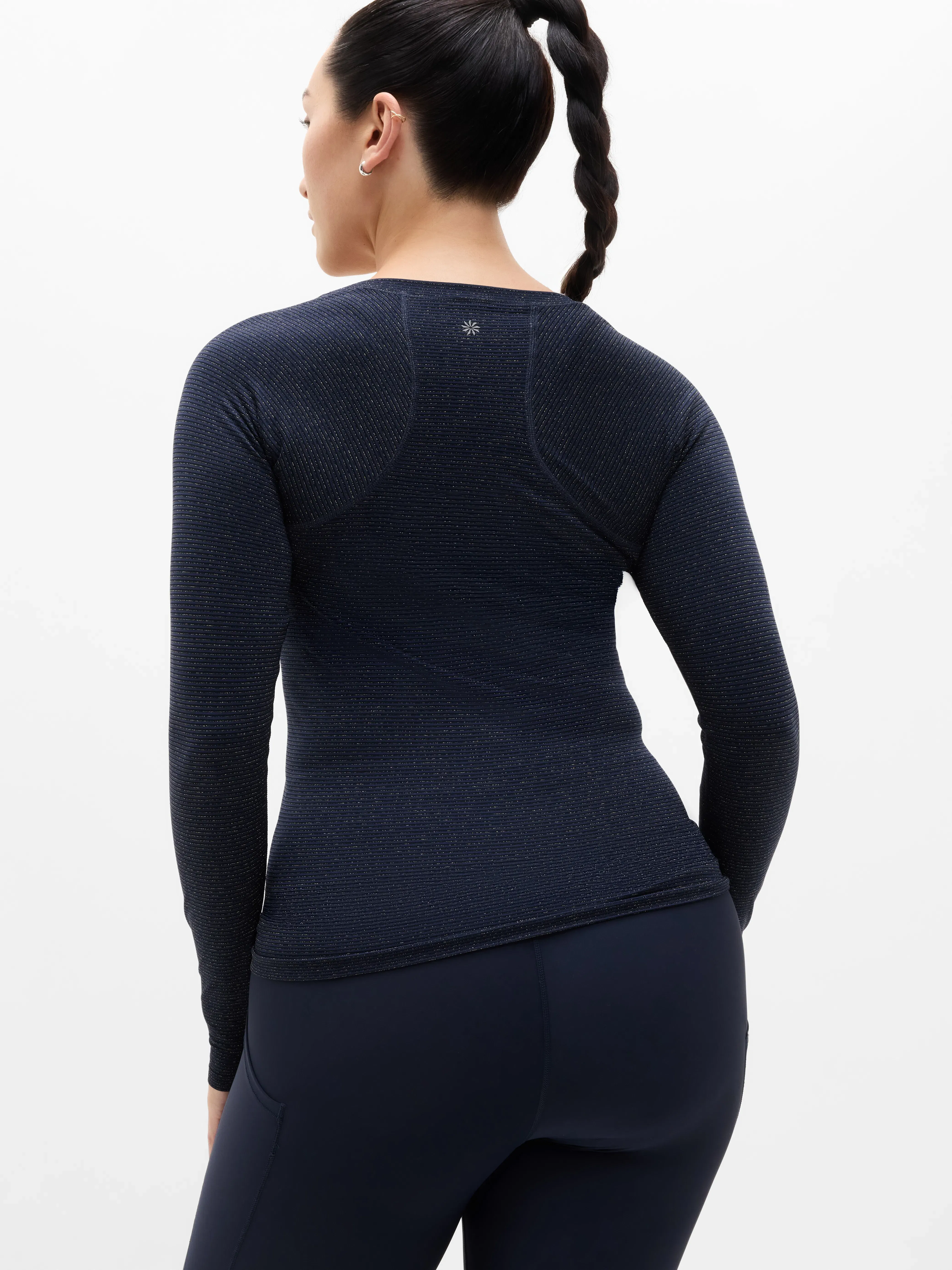 Athleta Momentum Seamless Top - Blue (Eclipse Shine)