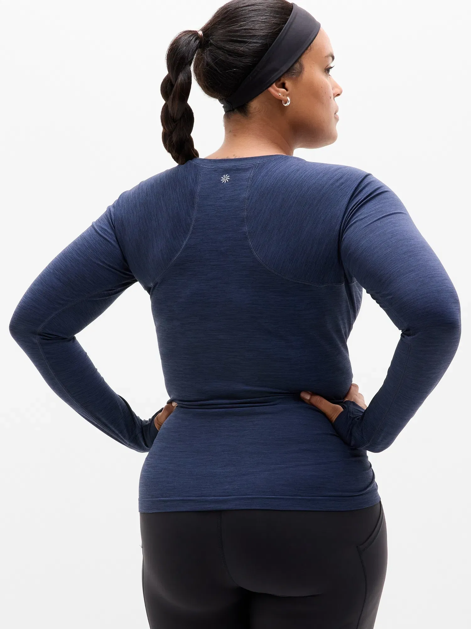 Athleta Momentum Seamless Top - Blue (Eclipse Space Dye)
