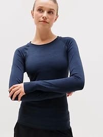 Athleta Momentum Seamless Top - Blue (Eclipse Space Dye)