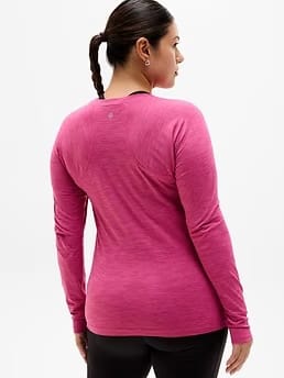 Athleta Momentum Seamless Top - Pink (Jewel Spacedye)
